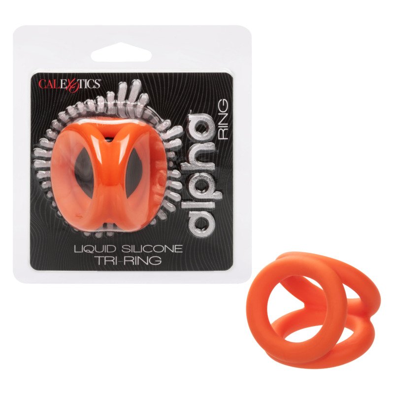Alpha Liquid Silicone Tri-Ring - Orange Orange - Image 4