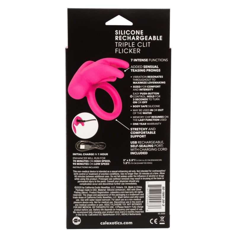 Silicone Rechargeable Triple Clit Flicker - Image 4