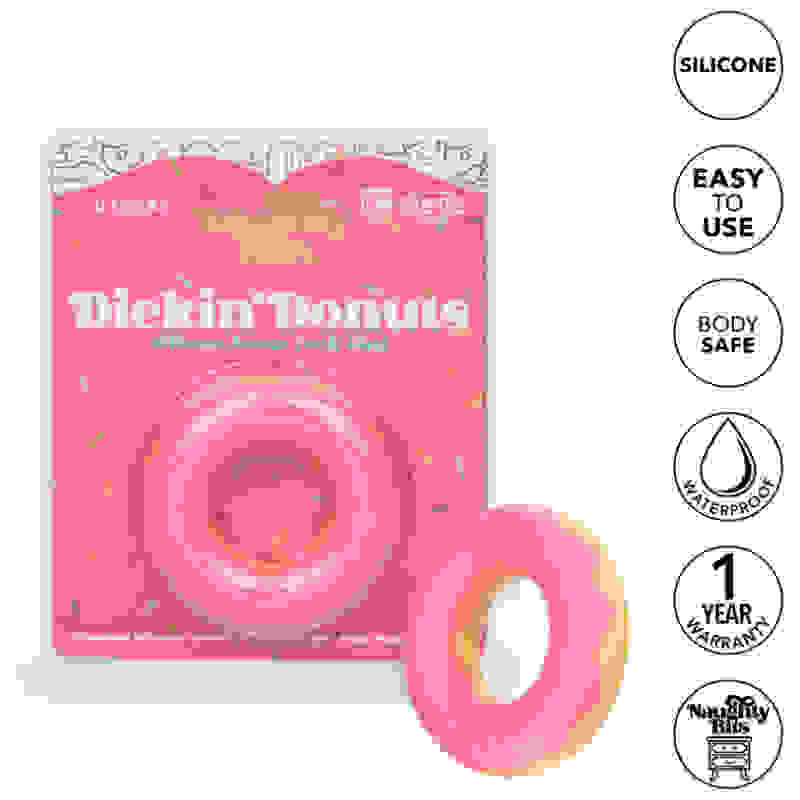 Naughty Bits Dickin Donuts Silicone Donut Cock  Ring - Pink