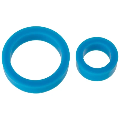 Titanmen Cock Ring Platinum Silicone Double Pack - Blue