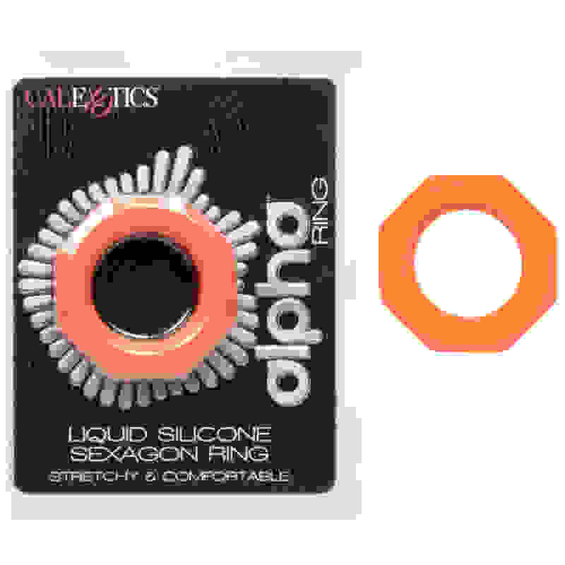 Alpha Liquid Silicone Sexagon Ring - Orange