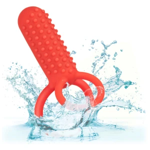 Silicone Rechargeable Vertical Dual Enhancer - Red