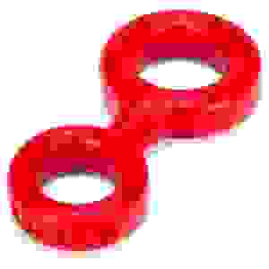 8 Ball Cockring With Attached Ball Ring Ox Balls - Red