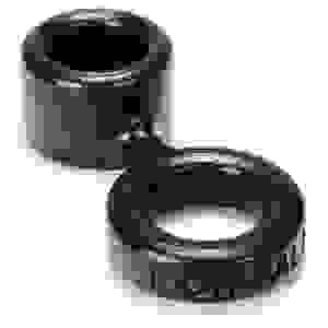 Low Ball Cock Ring With Attached Ball Stretcher - Black