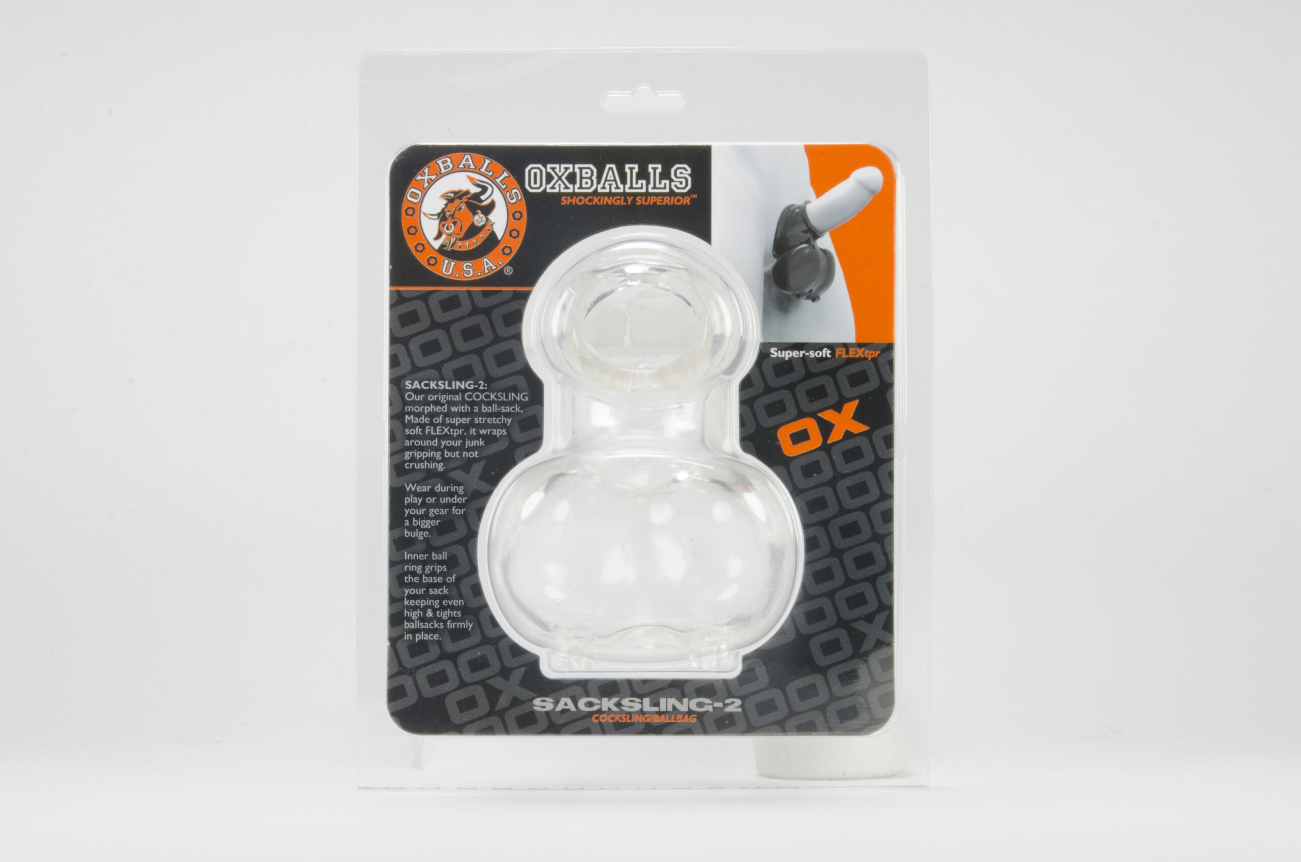 Sacksling-2, Cocksling Ballbag, Clear