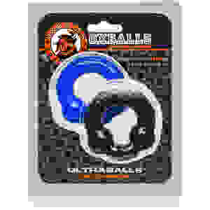 Ultraballs 2- Piece Cockring Set - Black & Police Blue