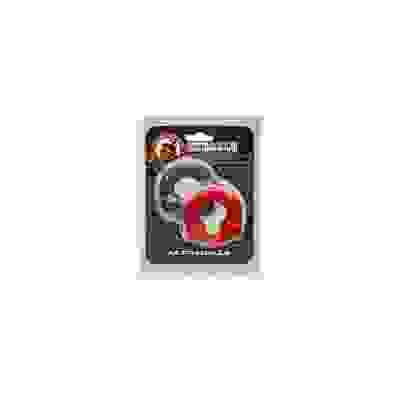 Ultraballs 2-Piece Cockring Set - Steel & Red