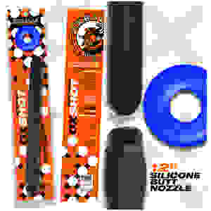 Oxshot - Butt-Nozzle Shower Hose 12 Inch - Black Blue