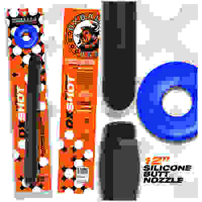 Oxshot - Butt-Nozzle Shower Hose 12 Inch - Black Blue