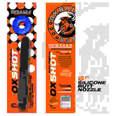 Oxshot - Butt-Nozzle Shower Hose 6 Inch - Black Blue