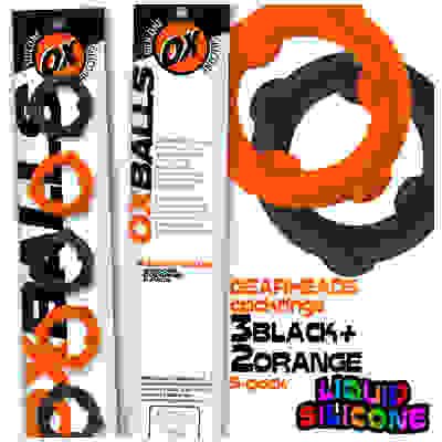 Gearheads 5 Pack Spinner Rings - Orange Black