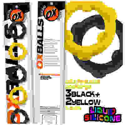 Gearheads 5 Pack Spinner Rings - Yellow Black