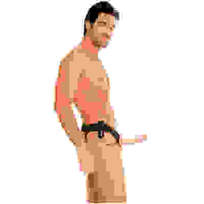 Fetish Fantasy Series for Him or Her Vibrating Hollow Strap-on - Flesh