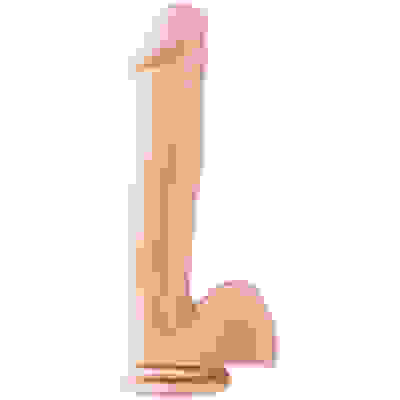 Basix Rubber Works 12 Inch Dong With Suction Cup - Light