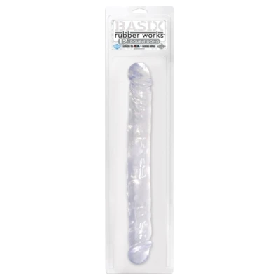 Basix Rubber Works 12 Inch Double Dong - Clear
