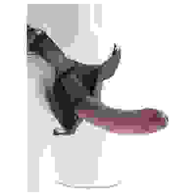 King Cock Strap on Harness With 8 Inch Cock - Brown