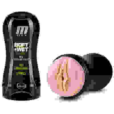 M for Men - Soft and Wet - Pussy With Pleasure Ridges - Self Lubricating Stroker Cup - Vanilla