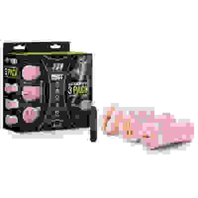 M for Men - 3-Pack Self-Lubricating Vibrating Stroker Sleeve Kit - Vanilla