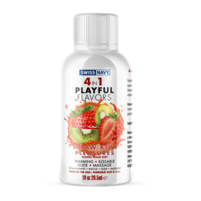 Swiss Navy 4-in-1 Playful Flavors - Strawberry Kiwi Pleasures - 1 Fl. Oz.