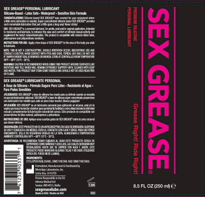 Sex Grease Silicone Based 8.5 Oz