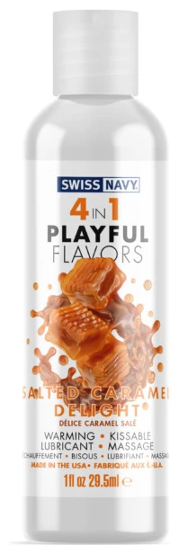 Swiss Navy 4-in-1 Playful Flavors - Salted Caramel Delight - 1 Fl. Oz.