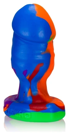 Honcho-1 Small Stumpy Dick Shape Buttplug - Rainbow