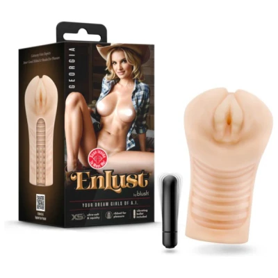 Enlust Georgia Male Masturbator With Bullet Vibrator - Beige