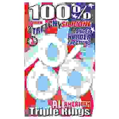 All American Triple Rings- Clear