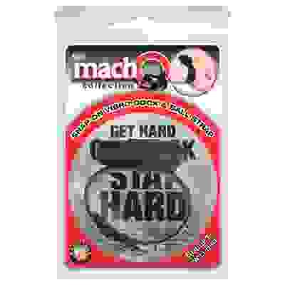 The Macho Collection Snap-on Vibro Cock and Ball Strap - Black