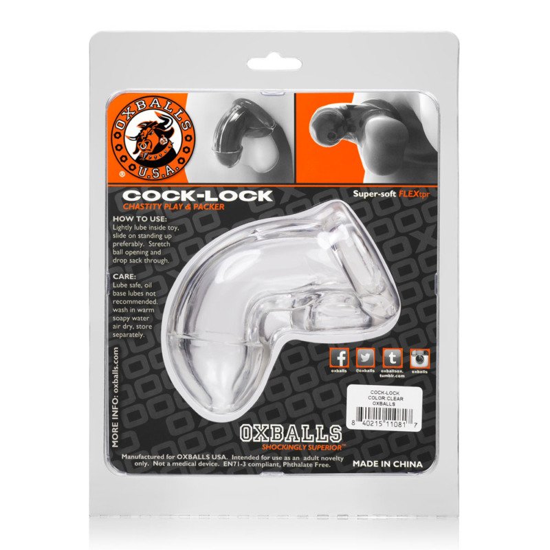 Cock Lock Chastity Sheath Atomic Jock - Clear