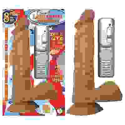 Latin American Whoppers 8inch Vibrating Dong With Balls-Latin