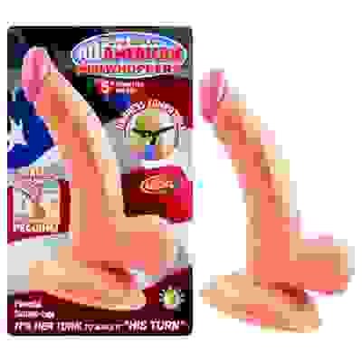 All American Mini Whoppers 5-Inch Curved Dong With Balls-Flesh