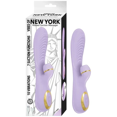Vibes of New York Ribbed Suction Massager - Lavender