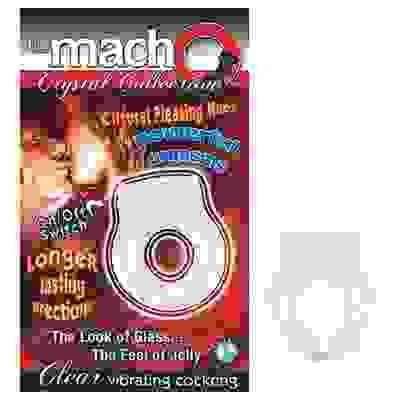 The Macho Crystal Collection Vibrating Cock Ring- Clear