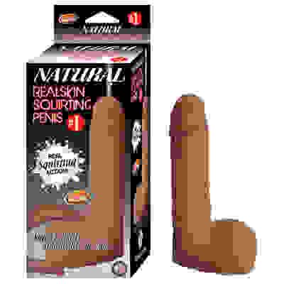 #1 Natural Realskin Squirting Penis - Brown