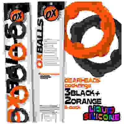 Gearheads 5 Pack Spinner Rings - Orange Black