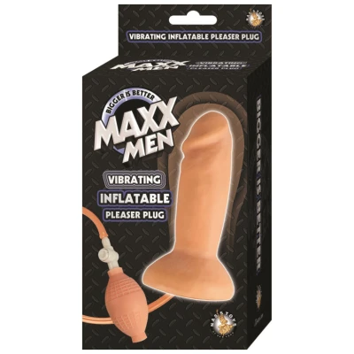 Maxx Men Inflatable Vibrating Pleaser Plug - Flesh
