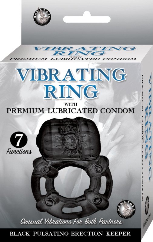Vibrating Ring Black Pulsating Erection Keeper - Black