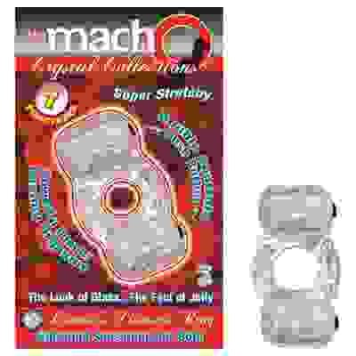 The Macho Crystal Collection Partners Pleasure Ring Clear