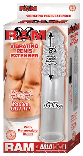 Ram Vibrating Penis Extender - Clear