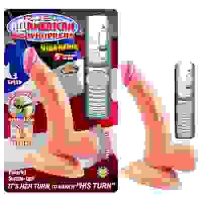 All American Mini Whoppers Vibrating 5-Inch Curved Dong With Balls-Flesh
