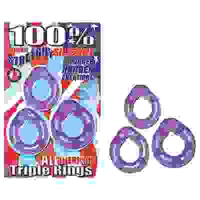 All American Triple Rings-Purple