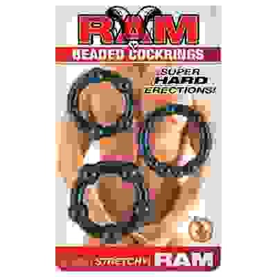 Ram Beaded Cockrings - Black