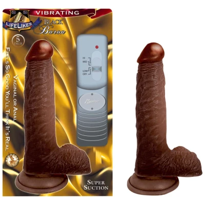 Lifelike Vibrating Black Baron 5''