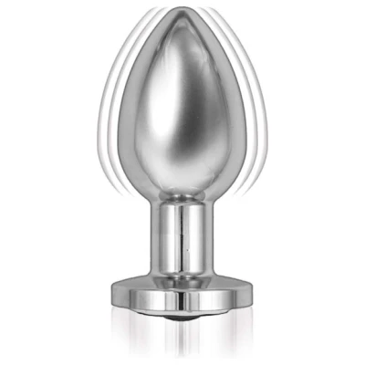 Ass-Sation Remote Vibrating Metal Plug - Silver