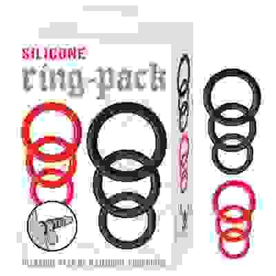 Silicone Ring Pack Red and Black