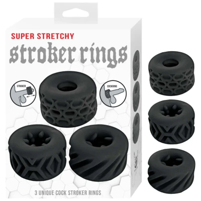 Super Stretchy Stroker Rings Black